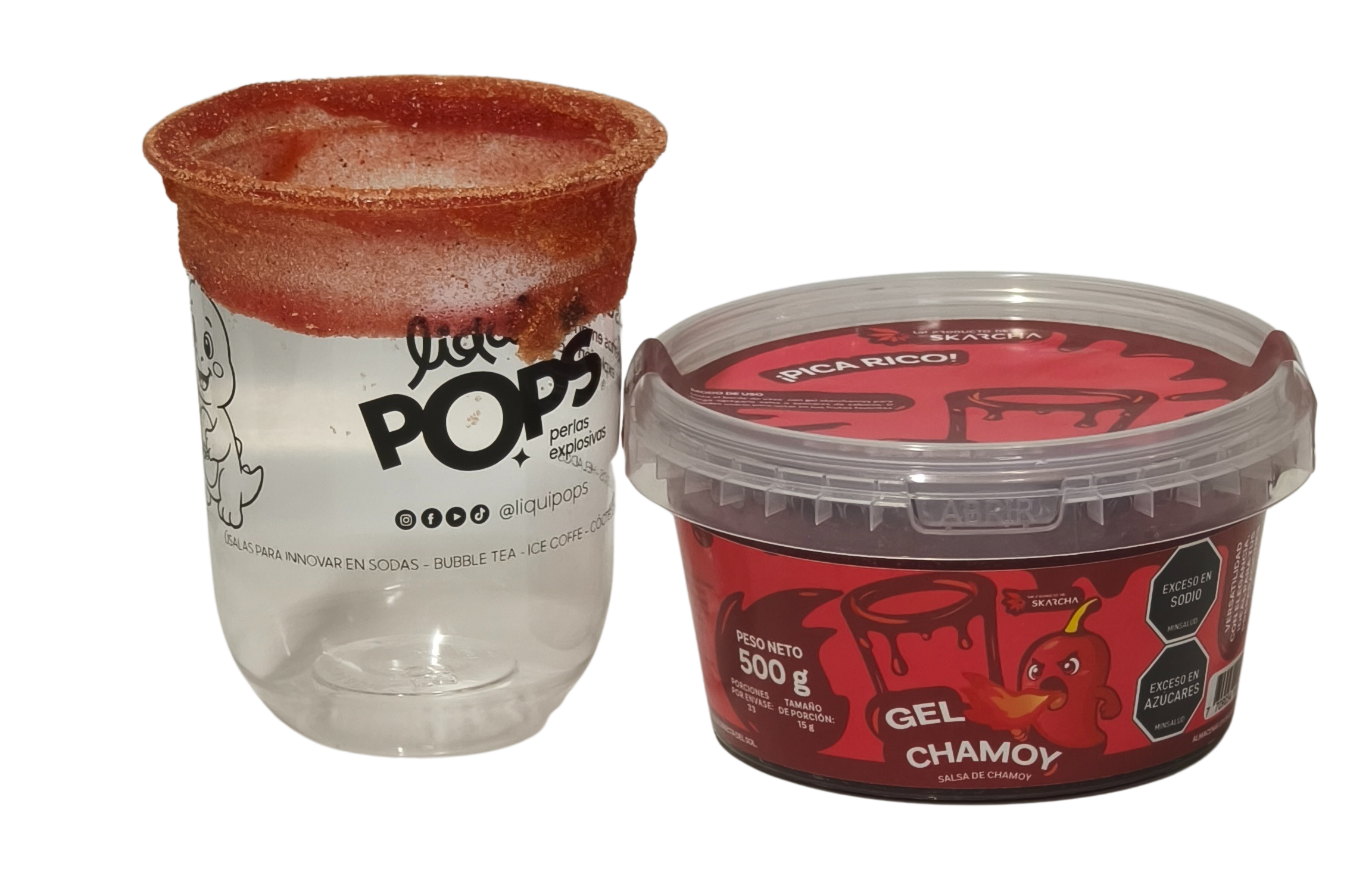 Bolsa Skarcha Chamoy 500g — escarchador para bordes de cocteles, fondo blanco